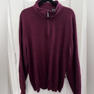 Orvis men’s 1/4 zip pullover wool cashmere blend elbow pads sweater